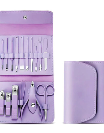 Manicure Set Nail Clipper Kit - 16 Pieces Stainless Steel Manicure Kit - Nail Care Tools